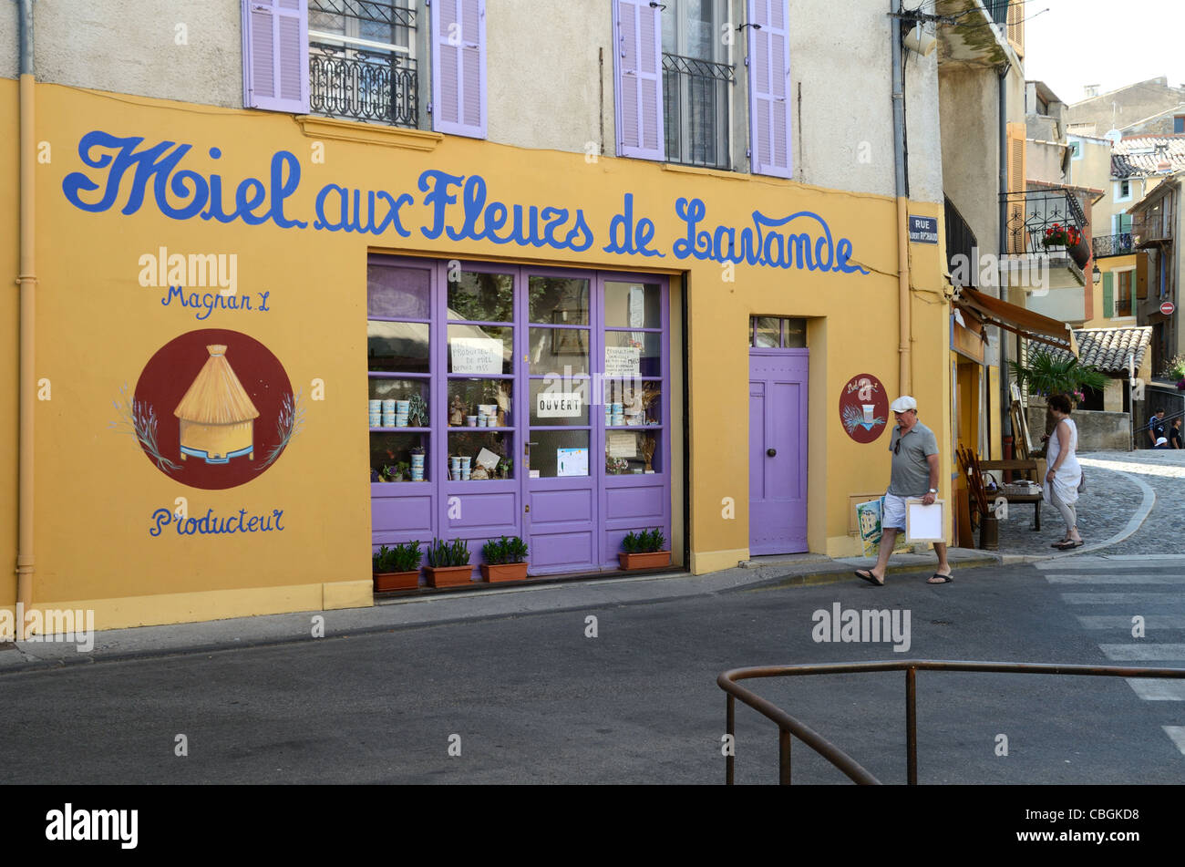 Souvenirladen oder Souvenirladen Verkauf Lavendelhonig, Valensole, Alpes-de-Haute-Provence, Provence Stockfoto