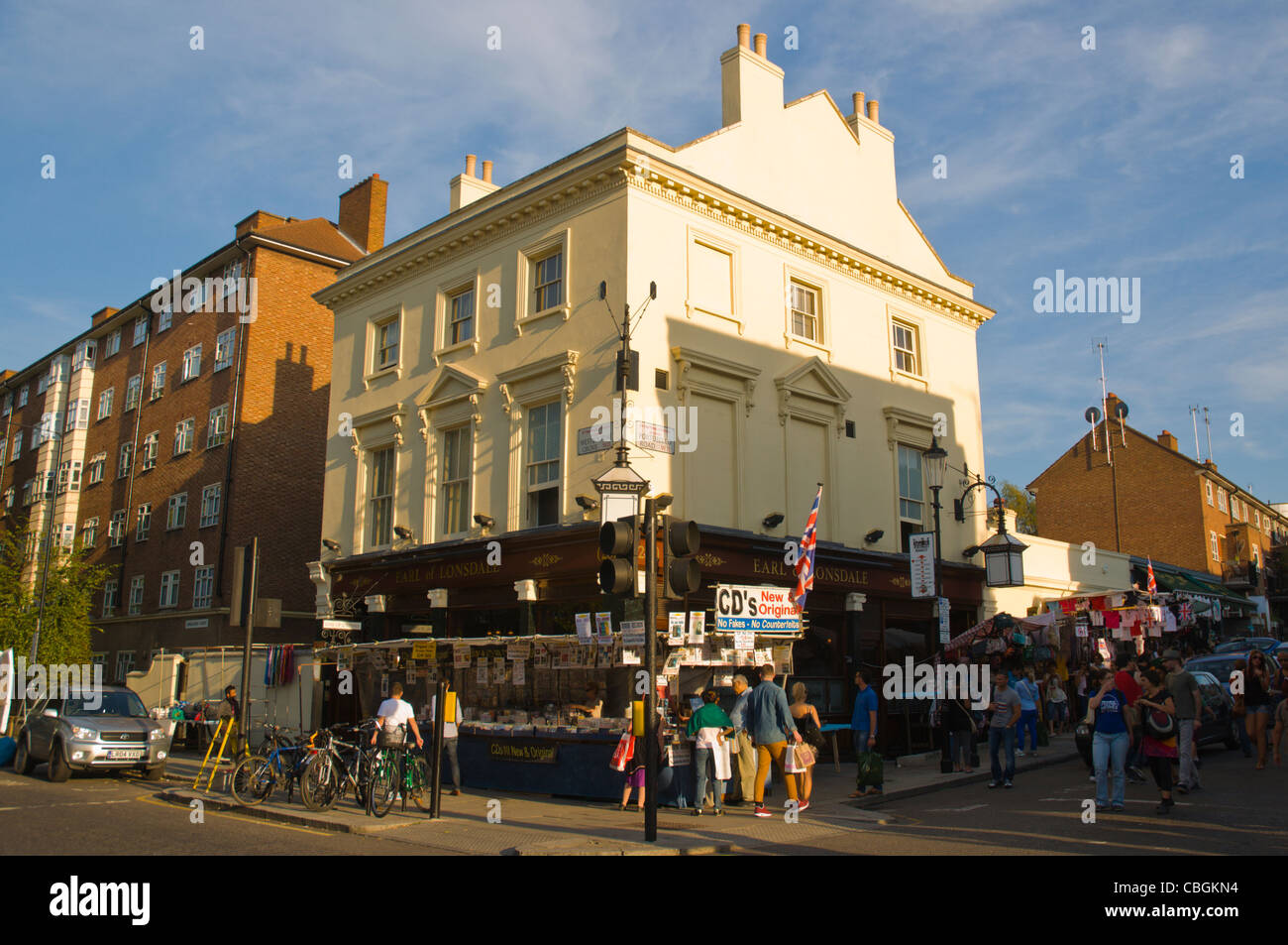 Ecke der Westbourne Grove und Portobello Road Straßen Stadtteil Notting Hill London England UK Europe Stockfoto
