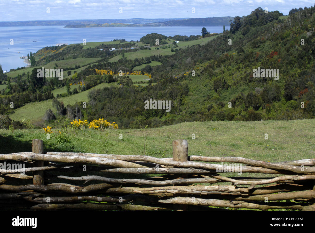 Sightseen Quinchao Insel Chiloé, Lake District, Chile Stockfoto