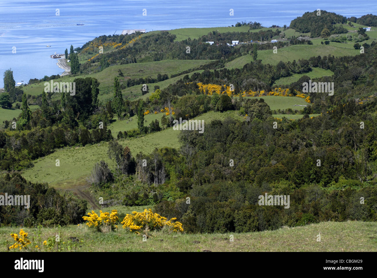 Sightseen Quinchao Insel Chiloé, Lake District, Chile Stockfoto