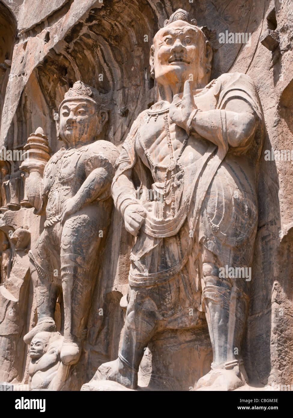 Riesige Buddha-Statuen in Yungang Grotten in China. Stockfoto