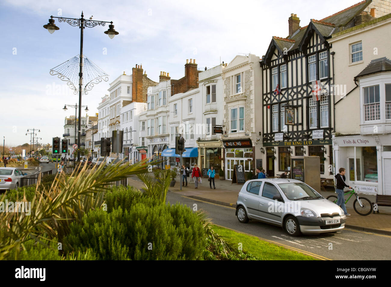 King Ludd, Pub, direkt am Meer, Ryde, Isle Of Wight, Großbritannien, Stockfoto