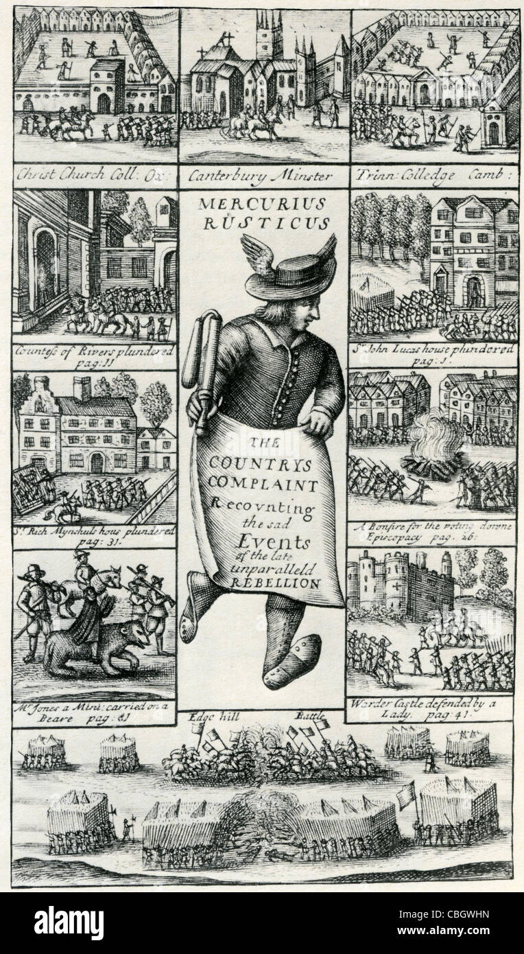 MERCURIUS RUSTICUS 1642.  Ein Newsbook im englischen Bürgerkrieg herausgegeben von Bruno Ryves, die Charles I Seelsorger gehörte Stockfoto