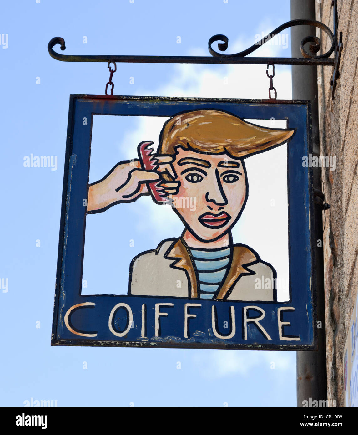 Coiffure Zeichen, Frankreich Stockfoto