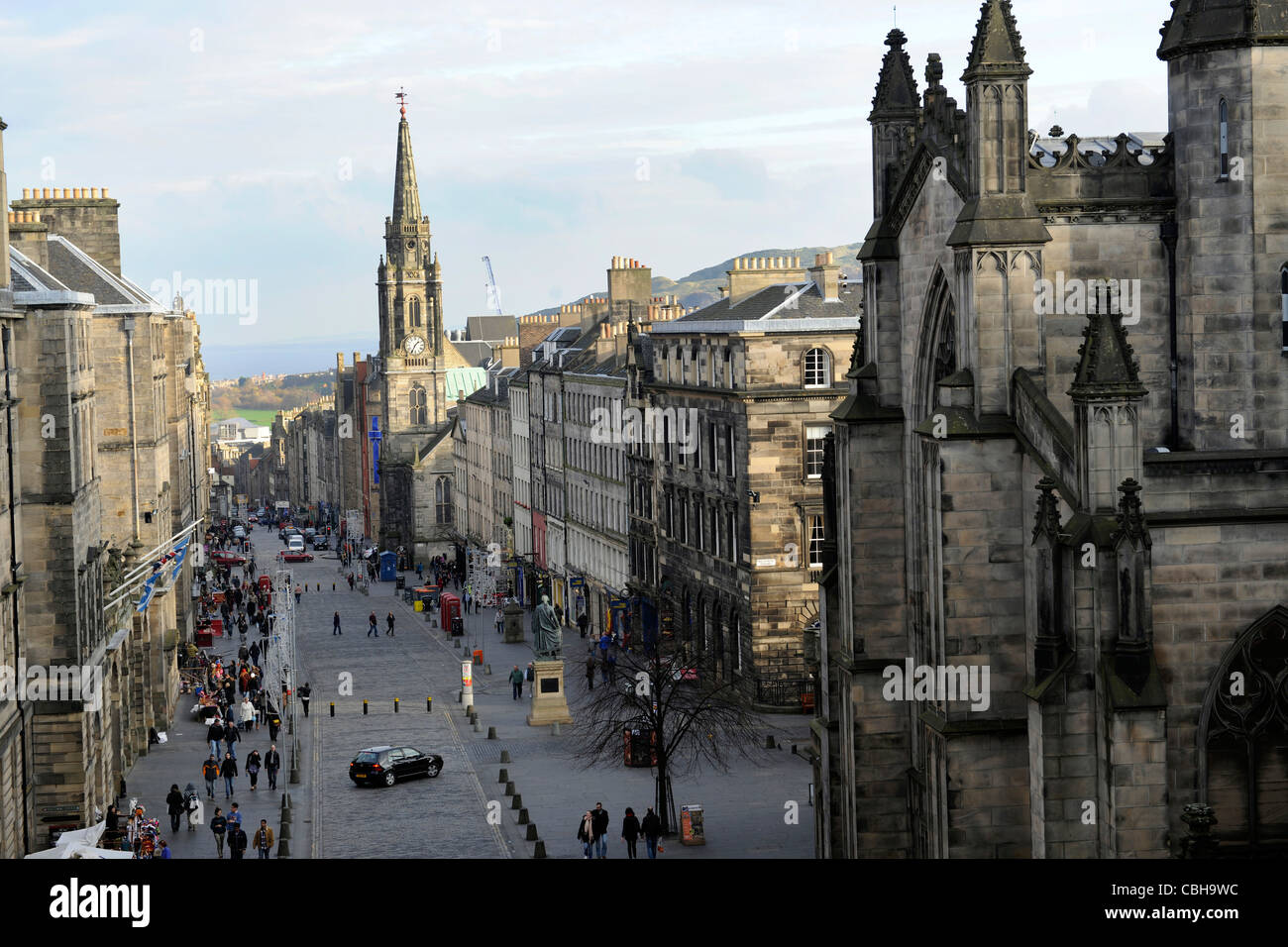Royal Mile in Edinburgh, Schottland. Stockfoto