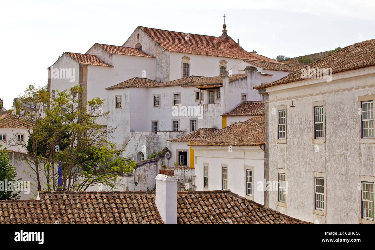 Typisches Haus in dem mittelalterlichen Dorf Obidos Stockfoto