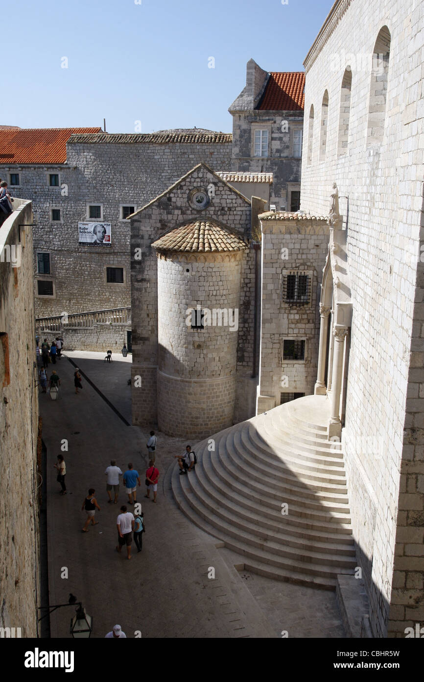 Schritte zum dominikanischen Kloster & MUSEUM Altstadt DUBROVNIK Kroatien 5. Oktober 2011 Stockfoto