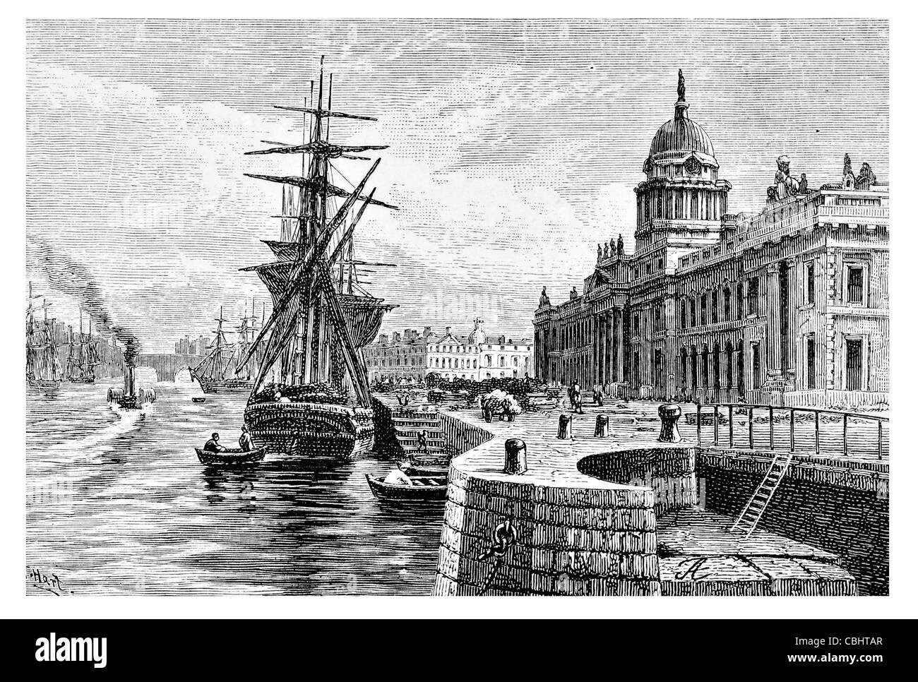 Neoklassische 18. Jahrhundert Custom House Dublin Irland Abteilung Umwelt Erbe lokale Regierung Fluss Liffey Custom Stockfoto