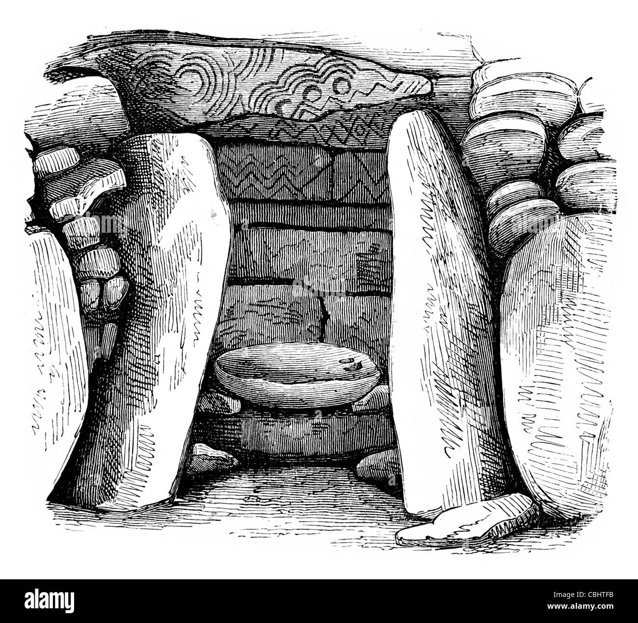 Sepulchral Chamber Newgrange prähistorische Monument Grafschaft Meath Ireland neolithischen Wintersonnenwende zum UNESCO-Weltkulturerbe Stockfoto