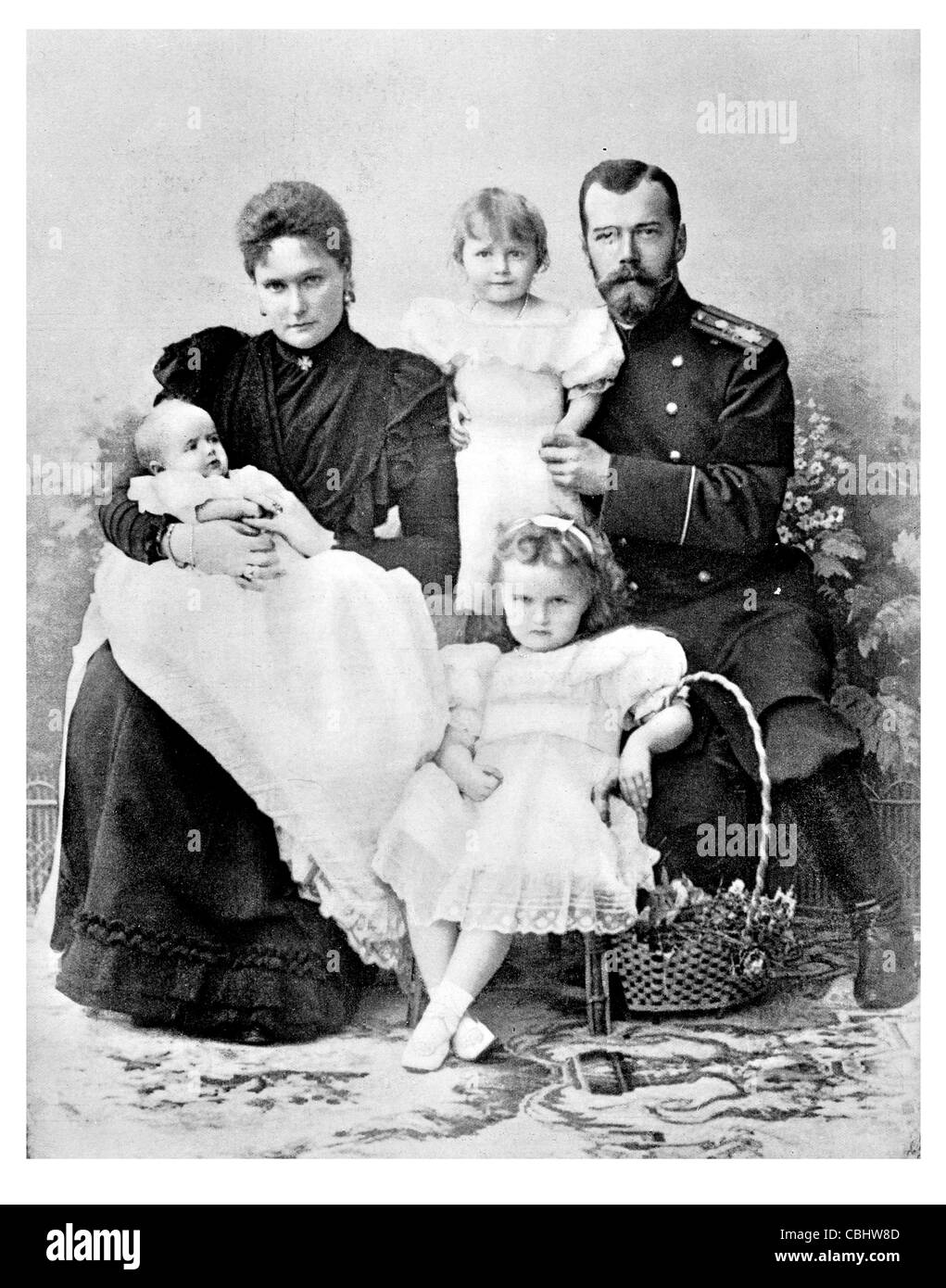 Königsfamilie russischen Zaren Nikolaus II Kaiser Russland Grand Prince Finnland Alexandra König königlich kaiserlichen souveräner Herrscher monarch Stockfoto