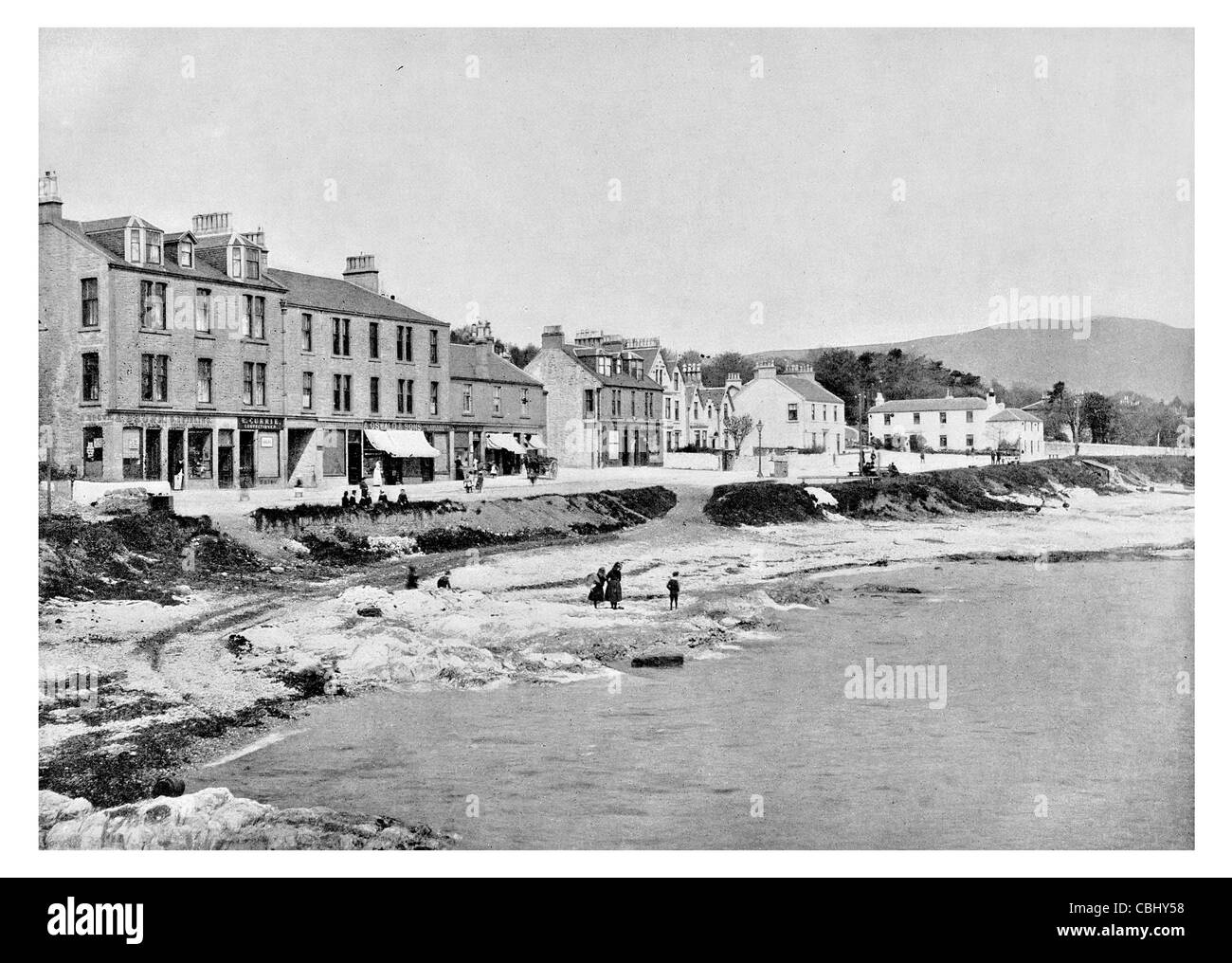 Kirn Dorf Argyll Schottland Küste Firth of Clyde Dunoon Jäger Kai Strand Stockfoto