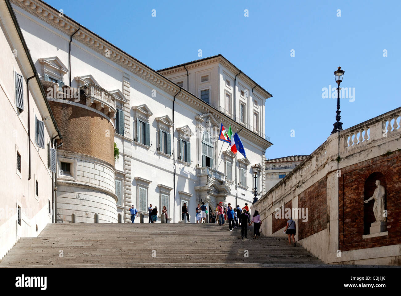 Quirinalspalast in Rom - Residenz des italienischen Staatspräsidenten. Stockfoto
