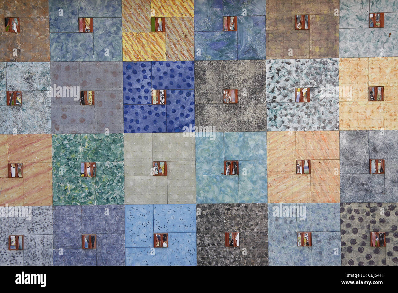 Hintergrund Farbe Quadrate unterschiedlicher Größe ungewöhnlich helle Stockfoto