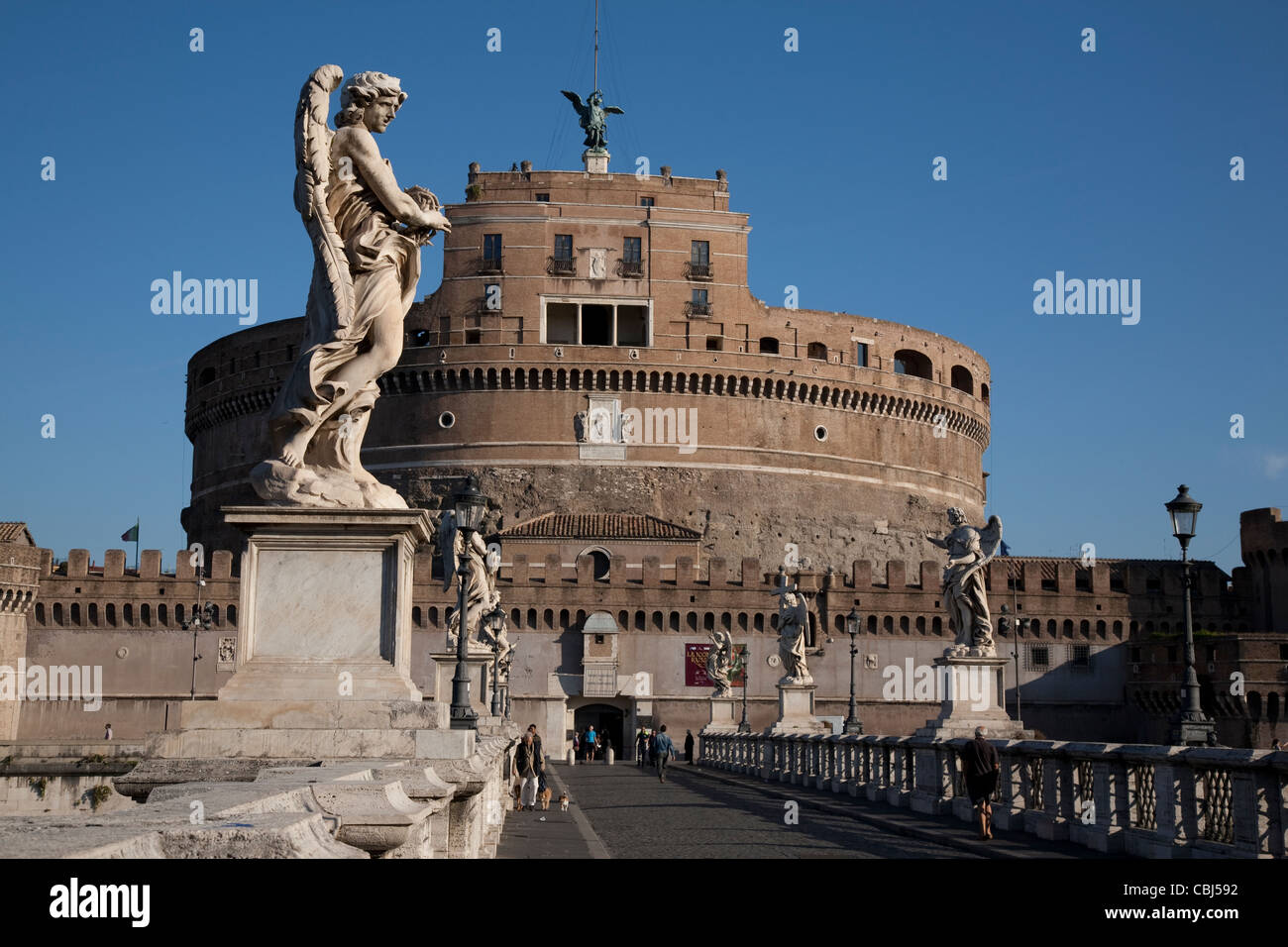 Sant Angelo Burg und Brücke; Vatikan; Rom; Italien Stockfoto