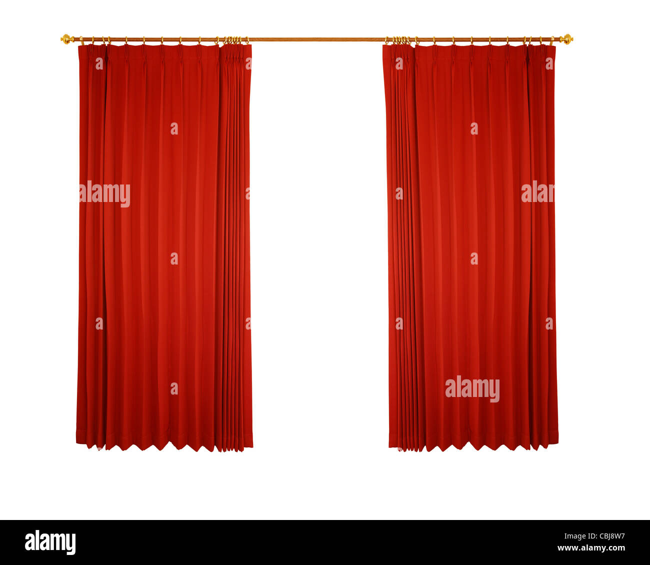 Theaterbühne mit roten Vorhang (mit Pfad) Stockfoto