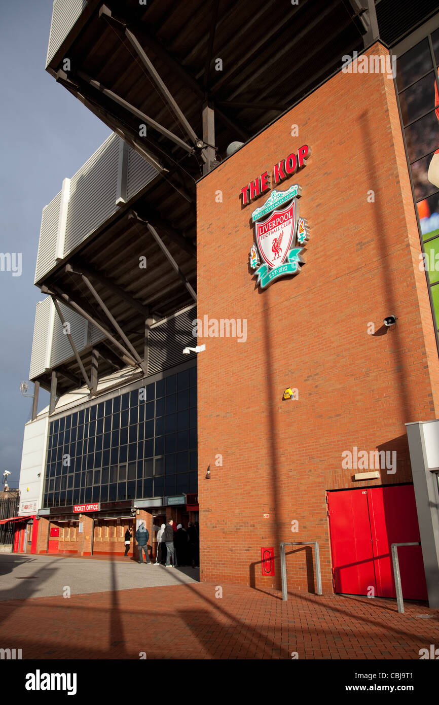 The KOP Anfield _ Heimstadion des FC Liverpool, Merseyside, Großbritannien Stockfoto