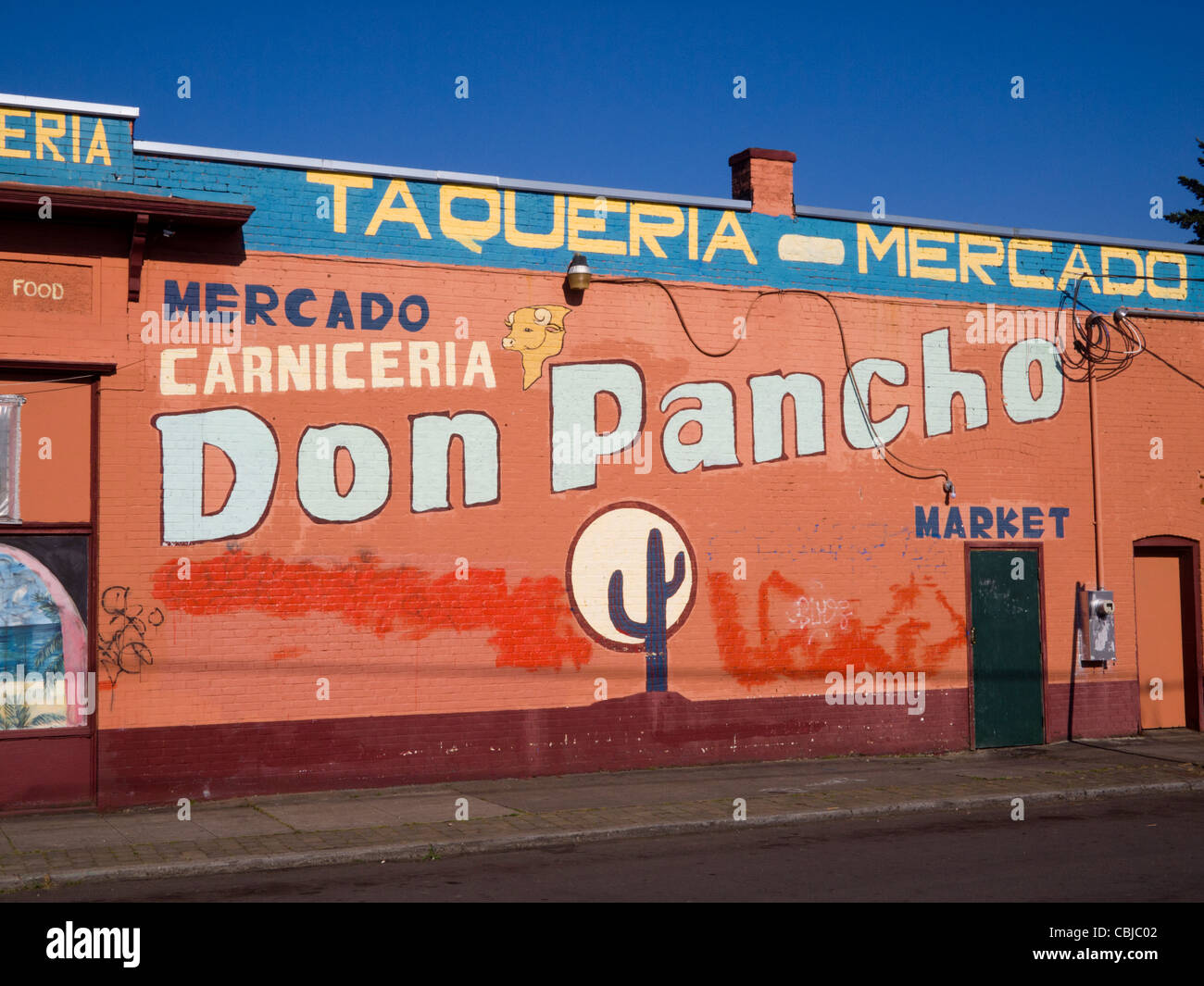 Mexikanisches Restaurant Wand Wandbild, Alberta District, Portland, Oregon Stockfoto