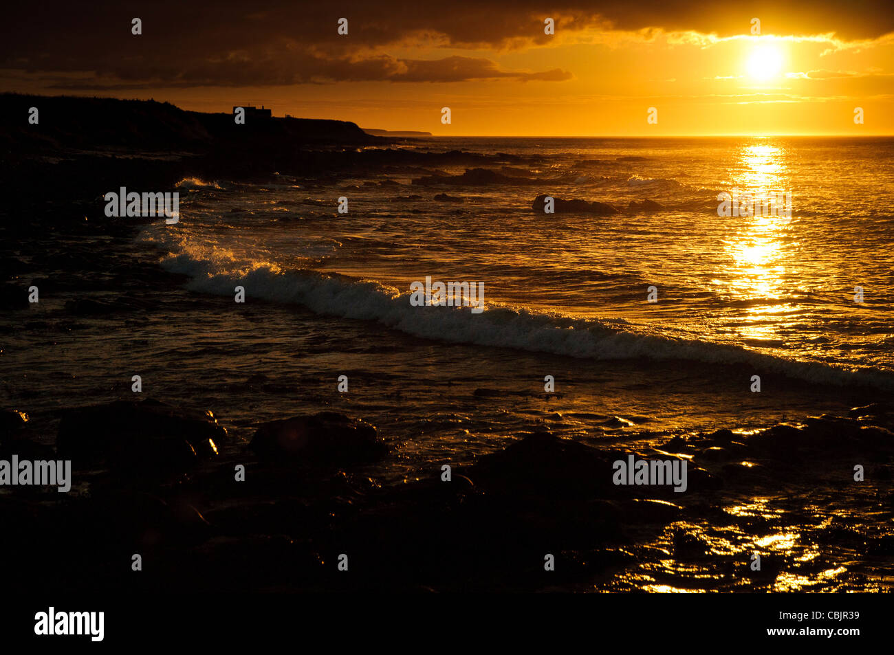 Sonnenuntergang in John O' Groats Stockfoto