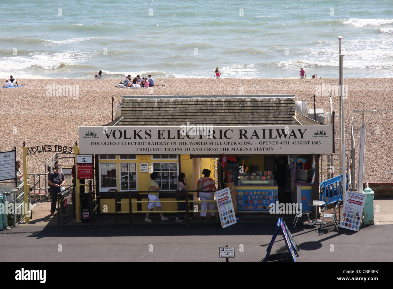 Volks Electric Railway, Strand von Brighton, Brighton Stockfoto
