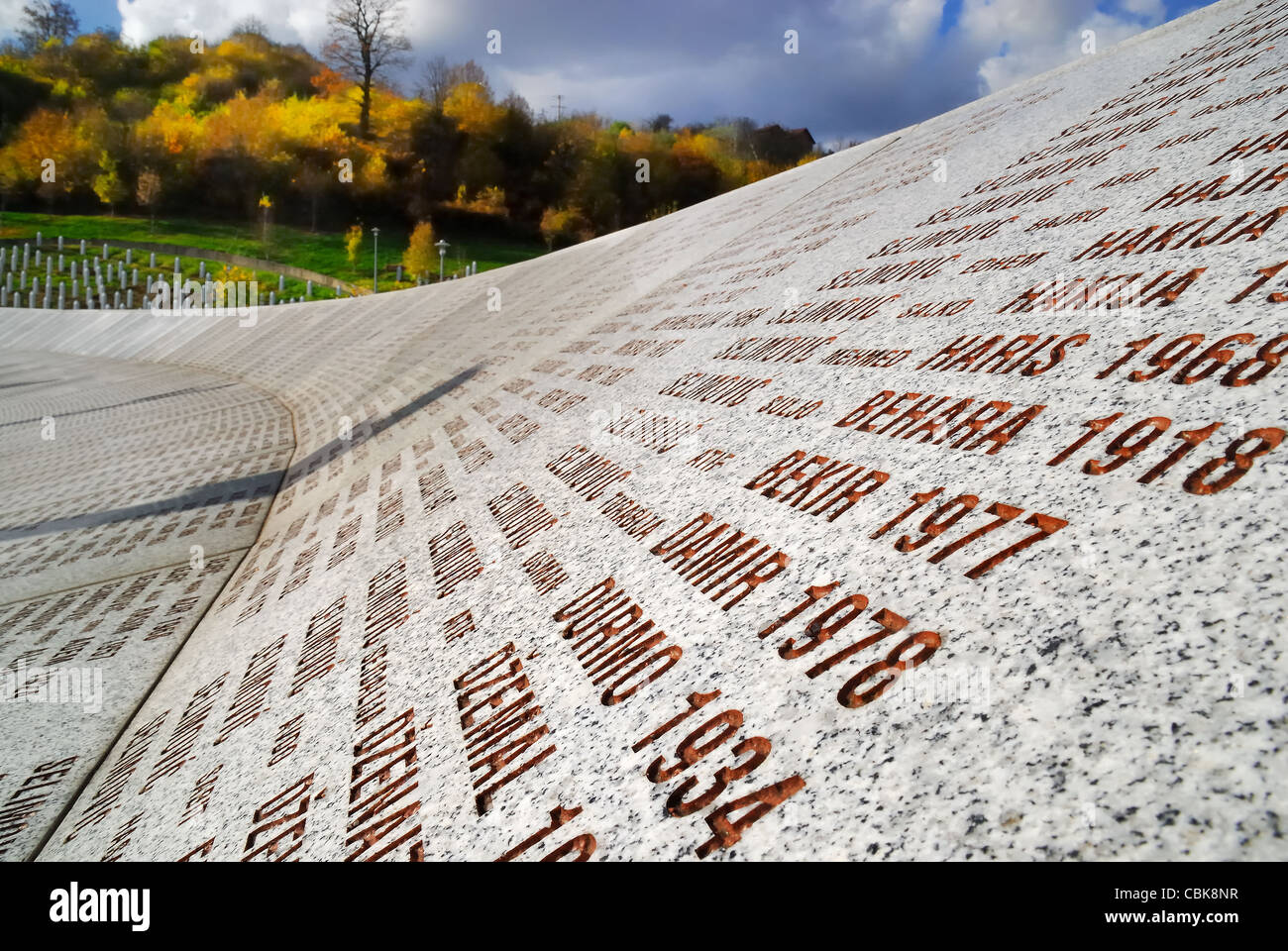 Bosnien und Herzegowina, Srebrenica: Potocari Genozid-Denkmal und muslimischen Friedhof. Stockfoto