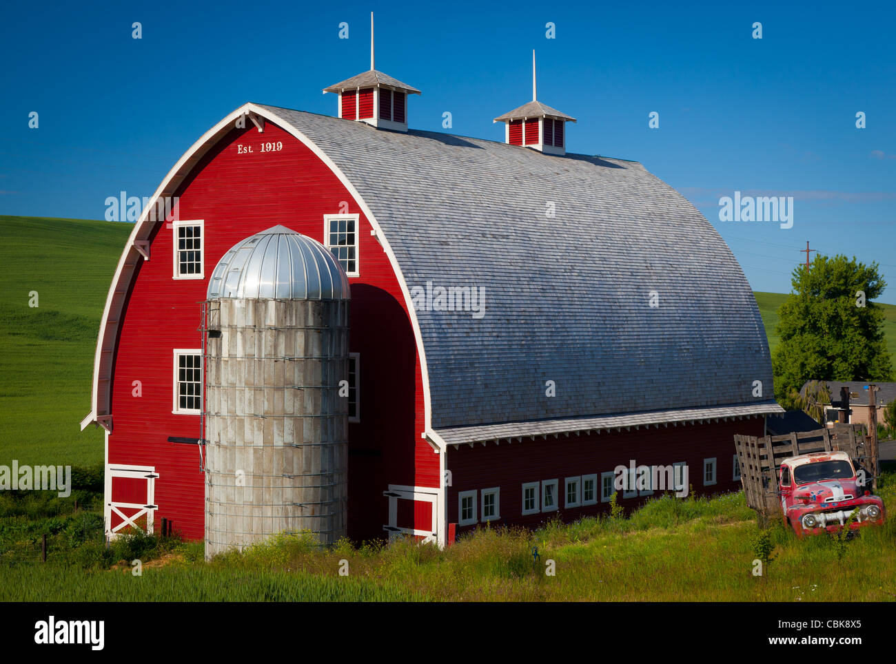 Alte Scheune Gebäude im Bereich landwirtschaftliche Palouse des östlichen US-Bundesstaat Washington. Stockfoto