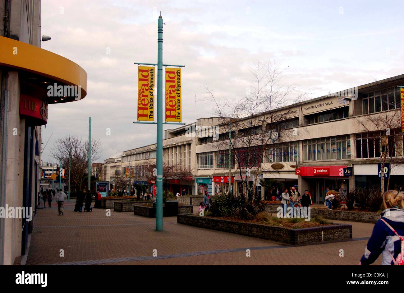 Stadtzentrum von Plymouth Devon UK einkaufen Stockfoto