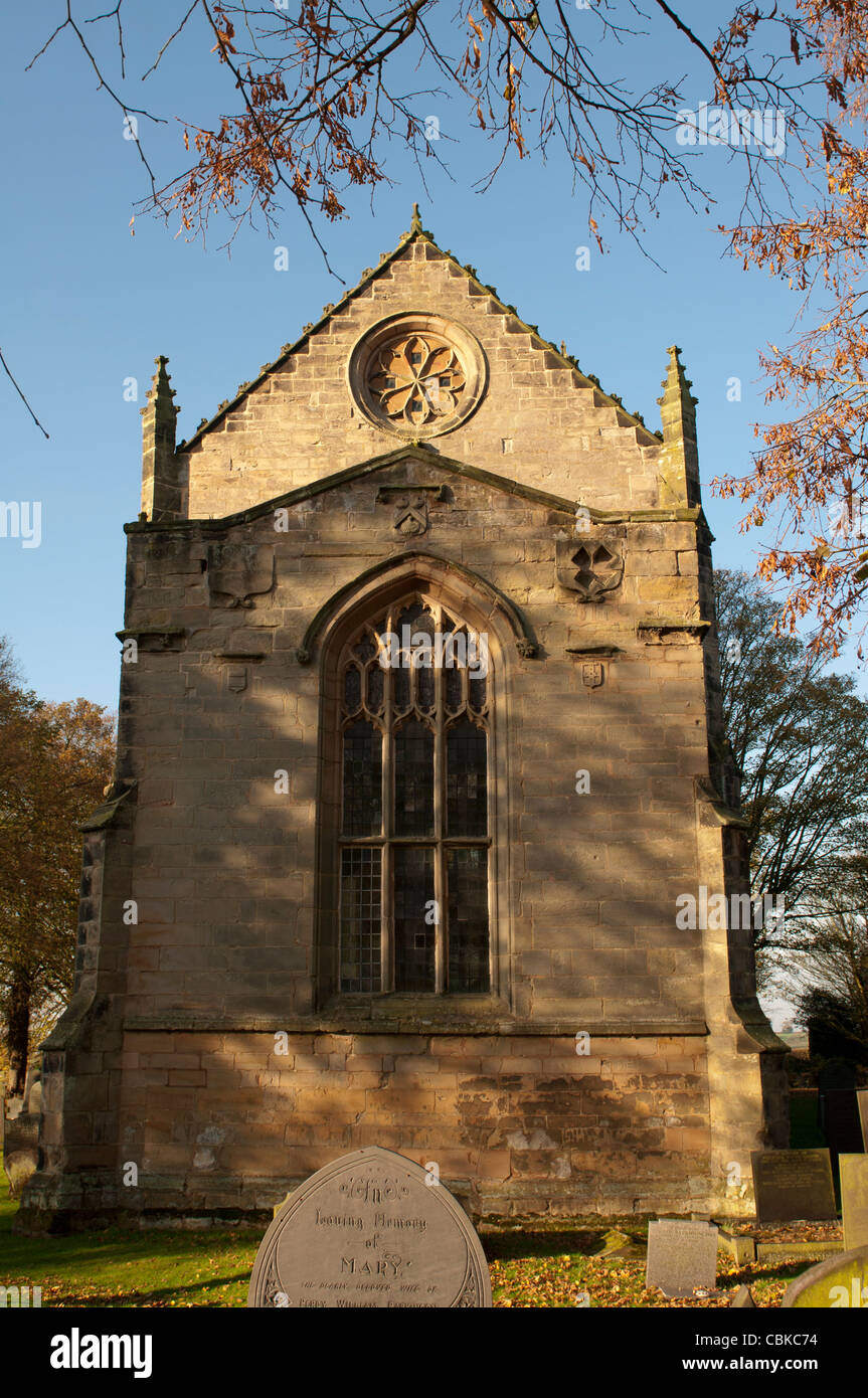 Ostfassade der St. Marien Kirche, Astley, Warwickshire, England, UK Stockfoto