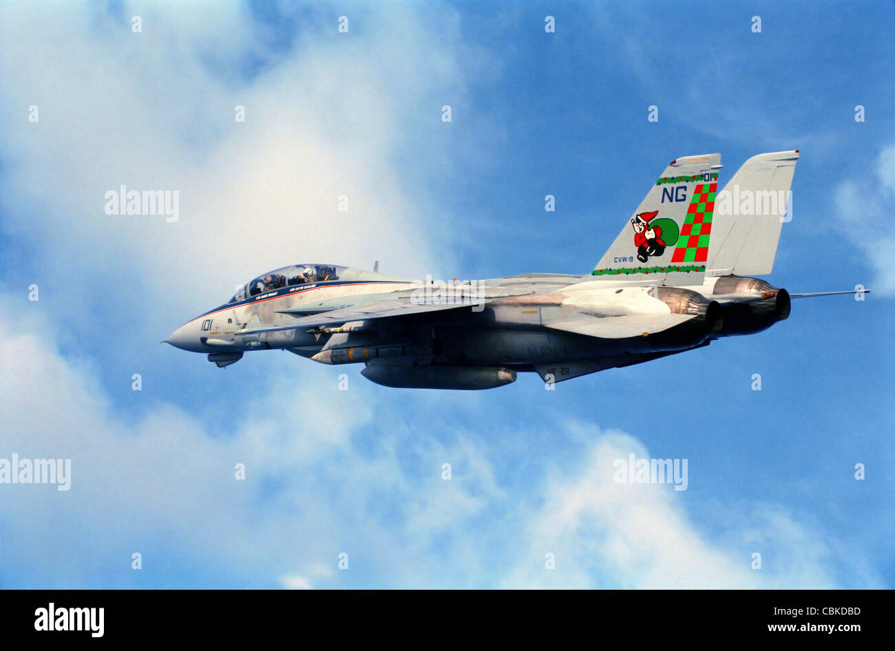 Eine F-14A Tomcat mit speziellen Heck Kunst angewendet für die Weihnachtsfeiertage. Stockfoto