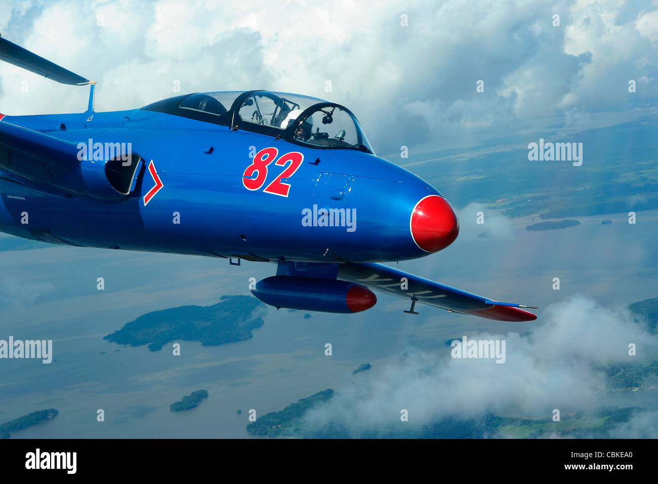 Aero Vodochody L-29 Delfin Standard Jet-Trainer des Warschauer Paktes. Stockfoto