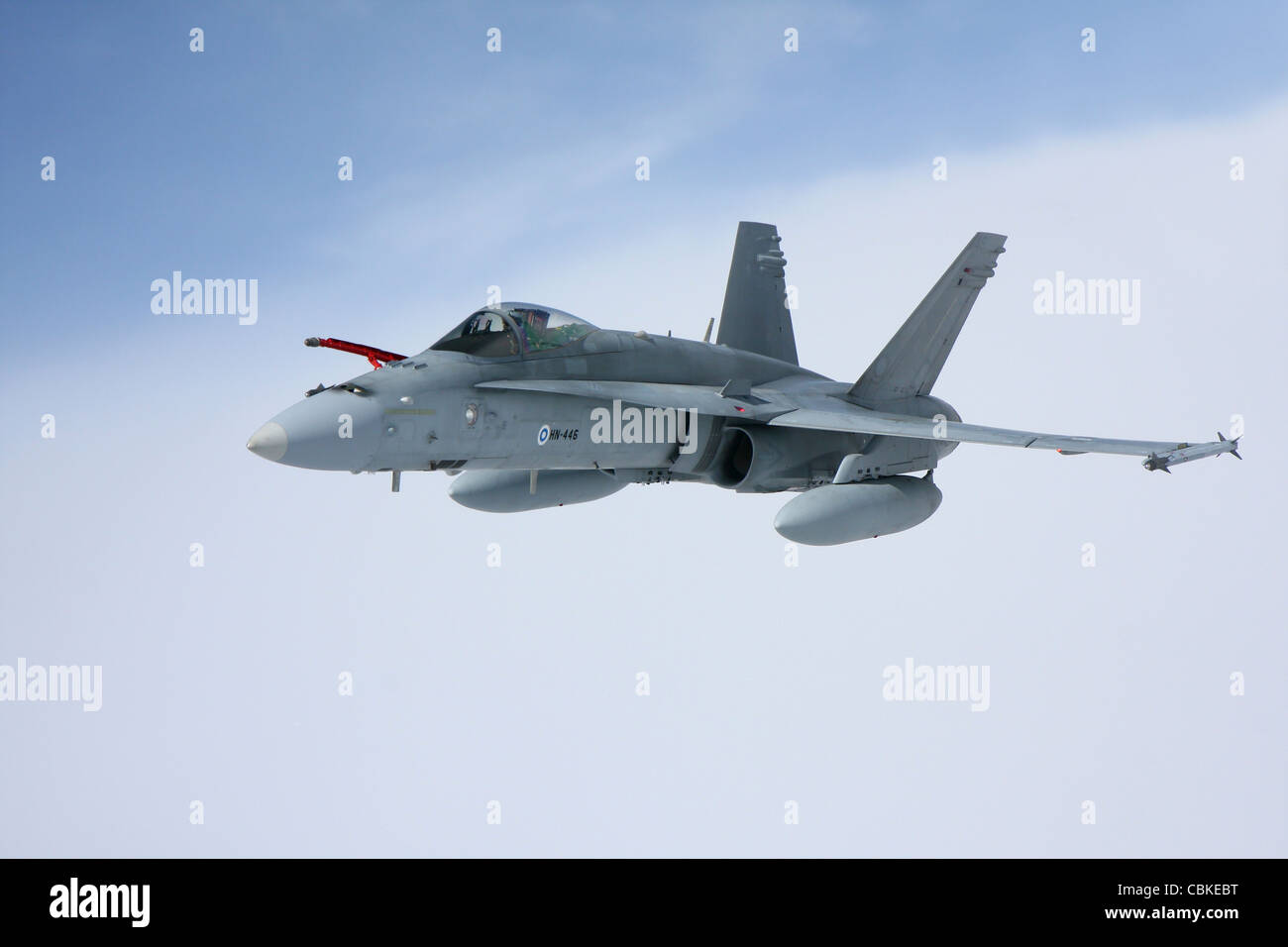 McDonnell Douglas F/A-18 Hornet der finnischen Luftwaffe. Stockfoto