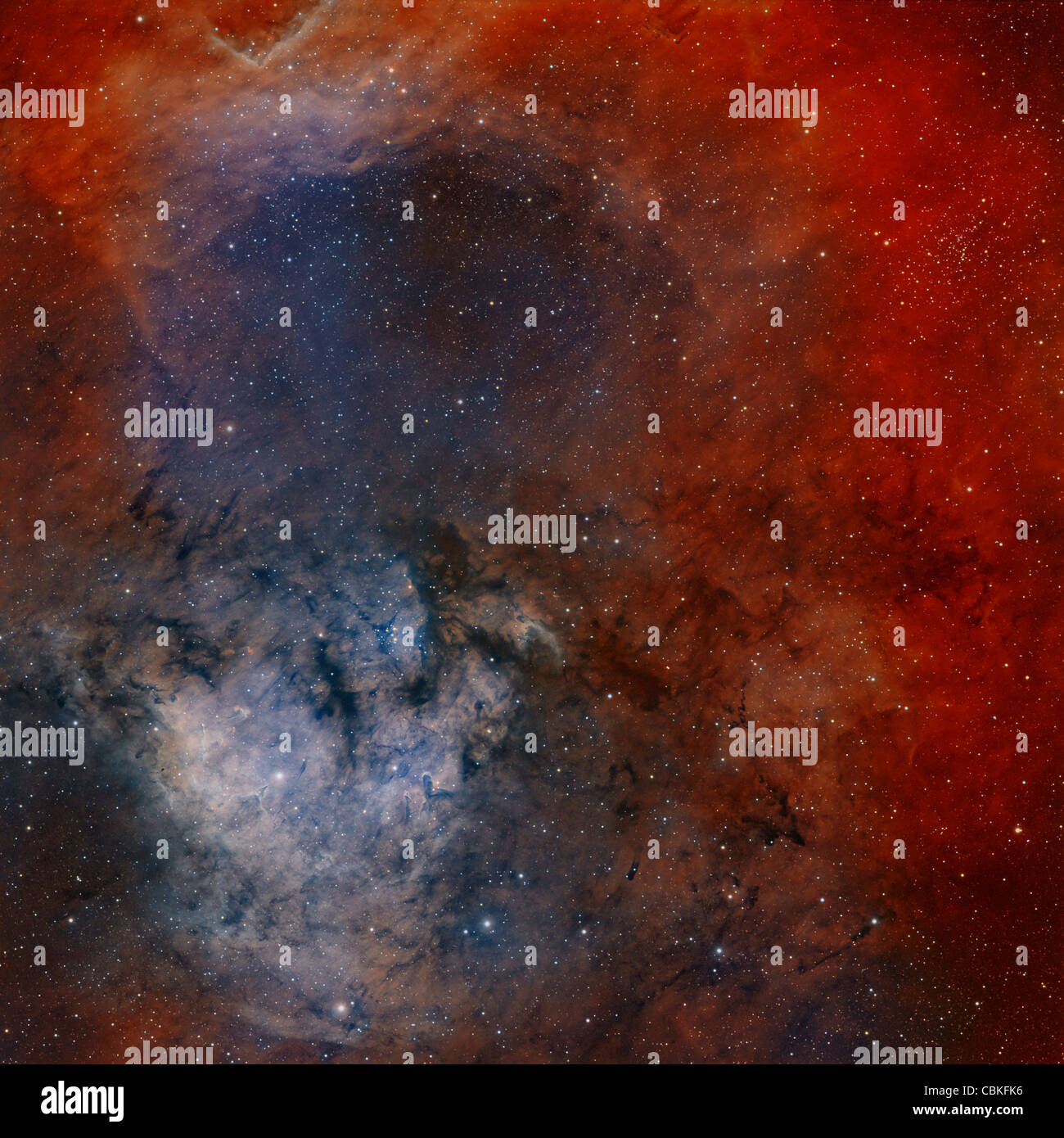 Junge Sterne entstehen komplexe NGC 7822 im Sternbild Kepheus. Stockfoto