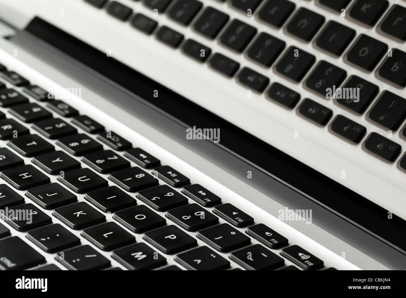 Stilvolle Nahaufnahme eines Tastatur-Schalters. Stockfoto