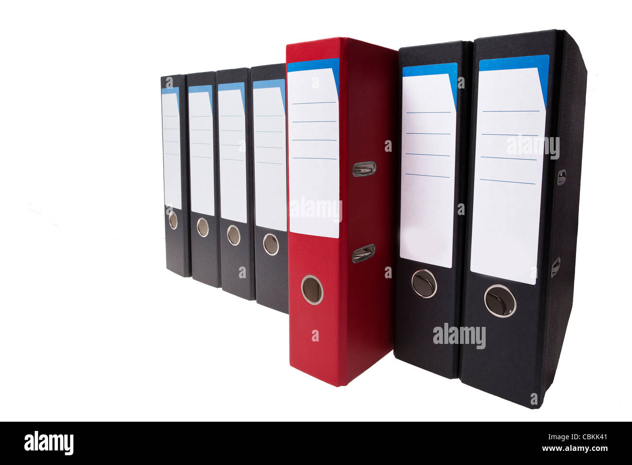 einen roten Ringbinder zeichnet sich, anders als die üblichen Stockfoto