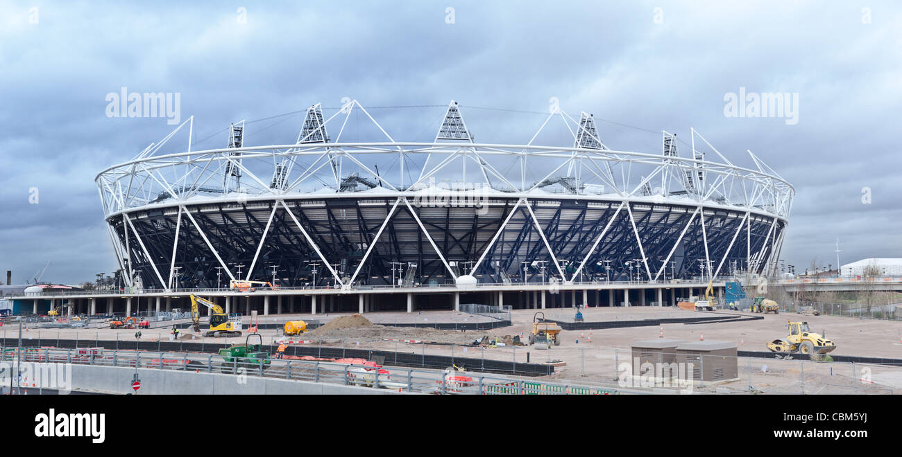 London 2012 Olympische Stadion im Bau, Dezember 2011. Stockfoto