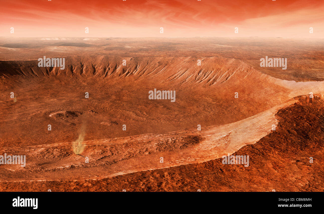 Martian Rinnen in Noachis Terra, Mars. Stockfoto