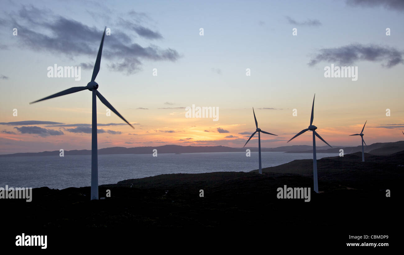 Sonnenuntergang am Albany Windpark nahe der Stadt mit dem gleichen Namen in Western Australia. Stockfoto