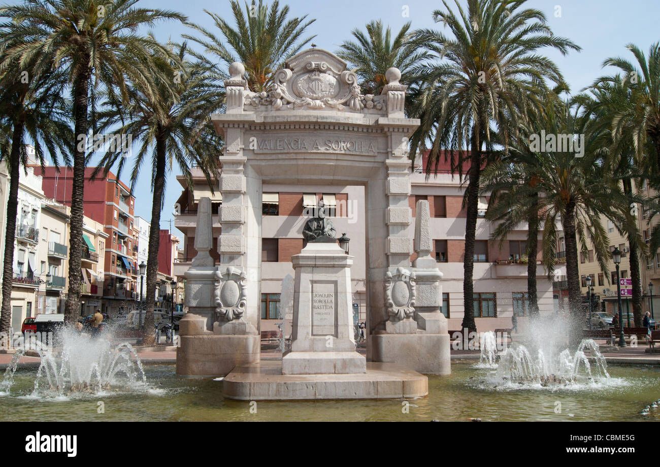 Brunnen am El Cabanyal Valencia, Spanien Stockfoto