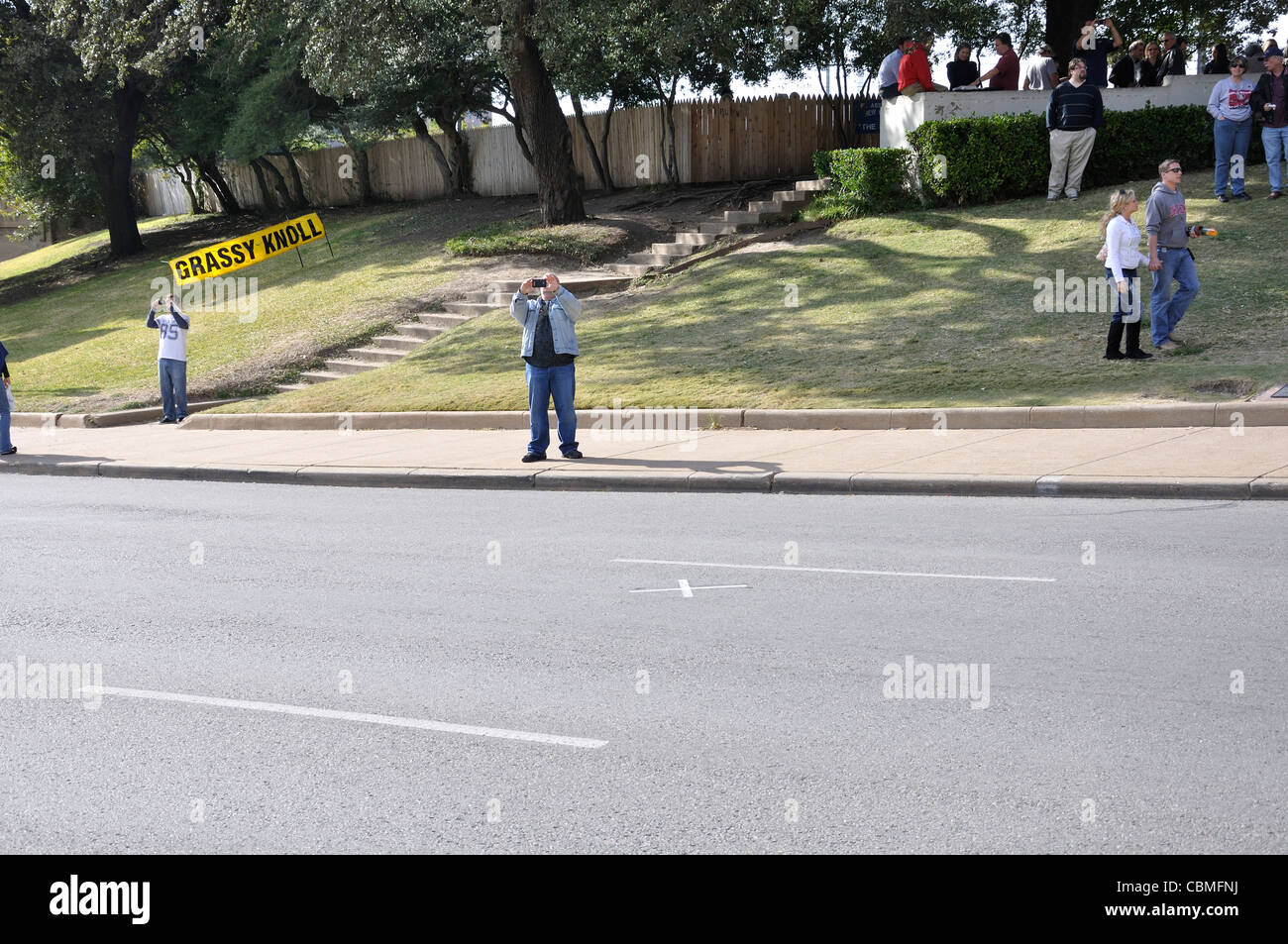 Grashügel, Dallas, Texas, USA - Platz, wo Präsident Kennedy ermordet wurde Stockfoto