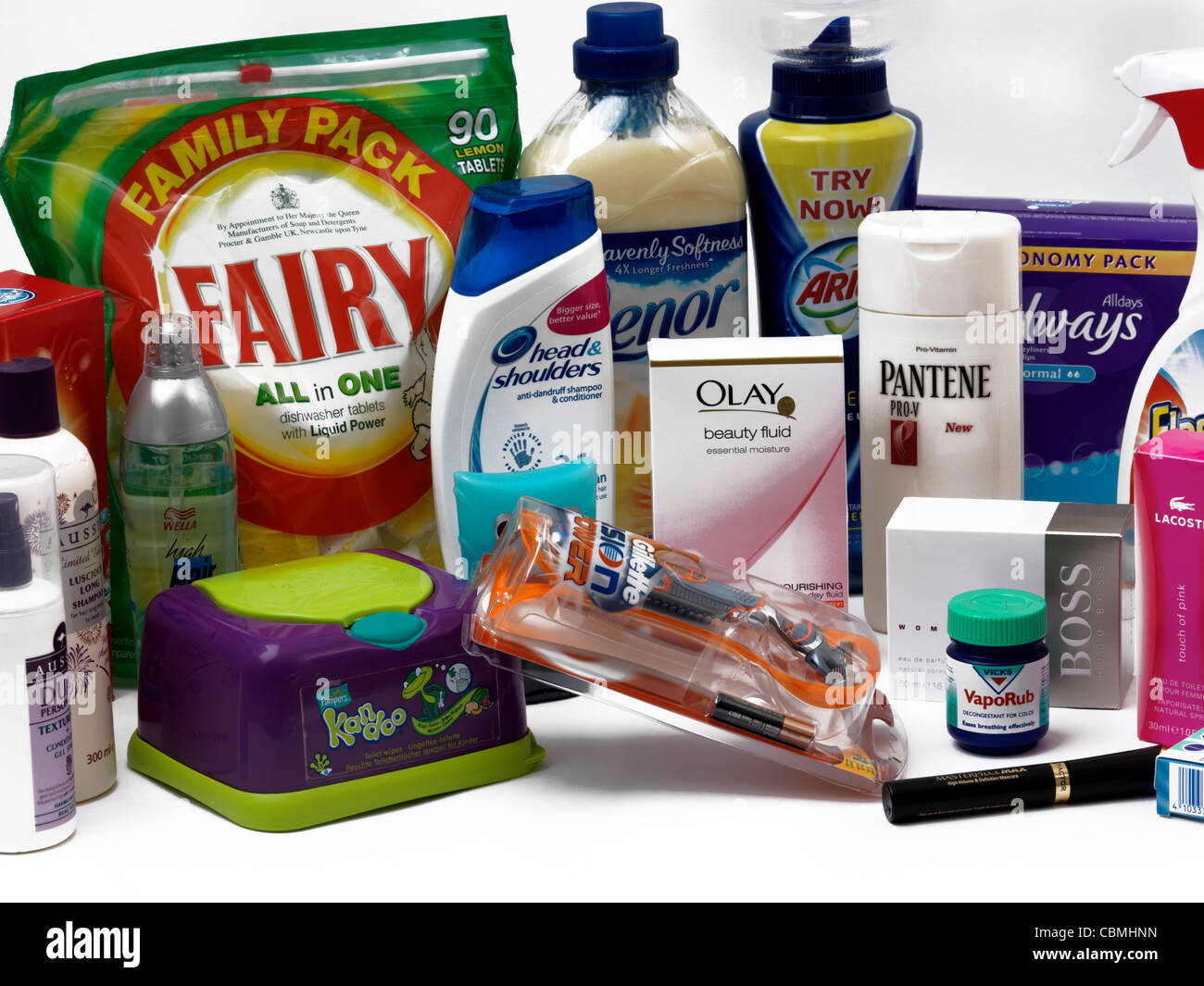 Eine Sammlung von Procter und Gamble-Produkte Stockfoto