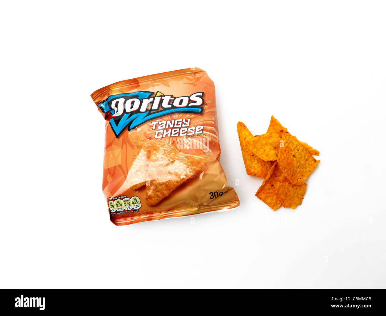 Ein würziger Käse Doritos mit Chips-Paket Paket Stockfoto