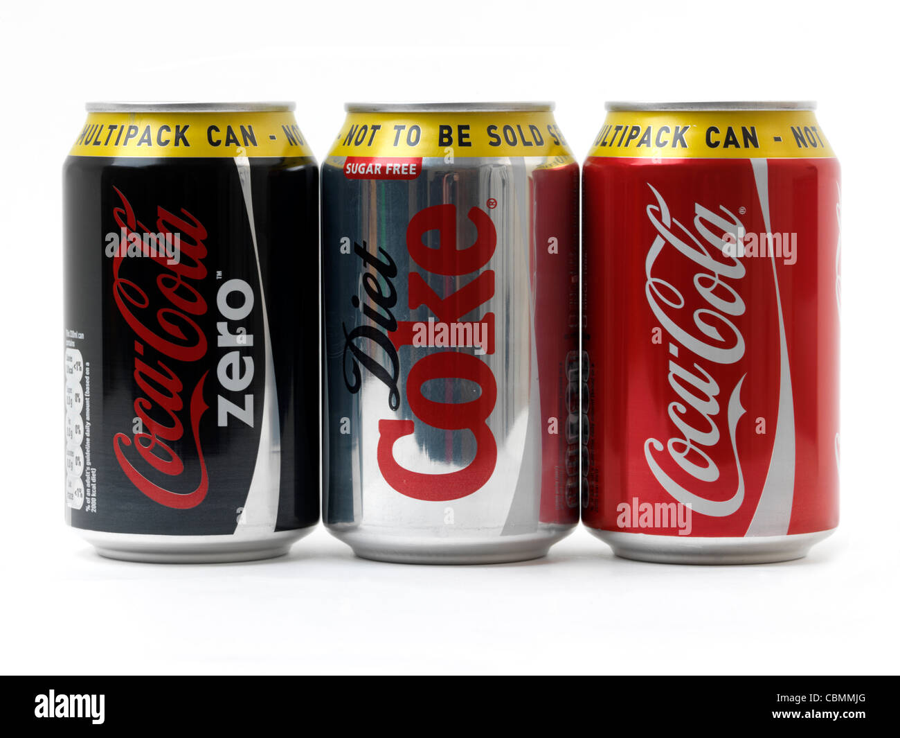 Coca Cola-Produkt-Variante-Diät-Cola, Coca Cola Zero und Coca Cola Stockfoto