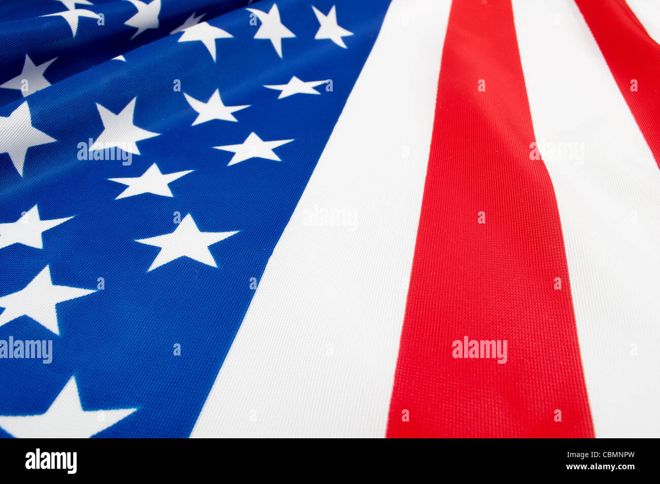 Nahaufnahme der glänzende Flagge der Vereinigten Staaten von Amerika - US Flag Drapierung Stockfoto