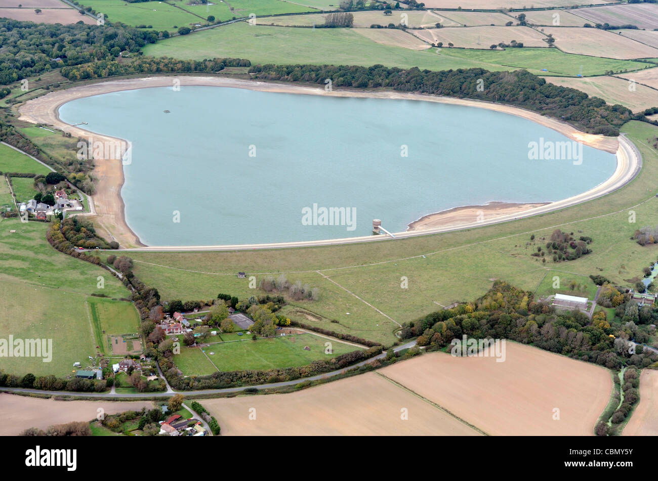 Luftaufnahme von Arlington Reservoir, East Sussex Stockfoto