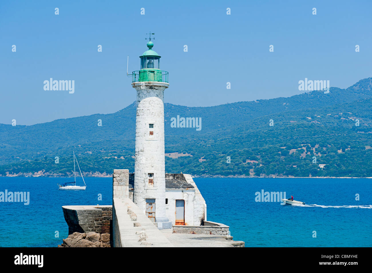 Leuchtturm von Propriano, Corsica Stockfoto