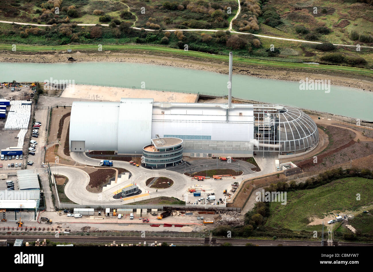Luftaufnahme von Newhaven Verbrennungsanlage East Sussex, England Stockfoto