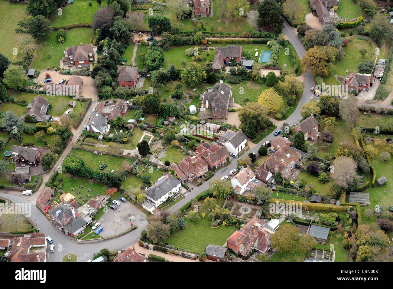 Luftaufnahme des Ripe Village, East Sussex, England Stockfoto