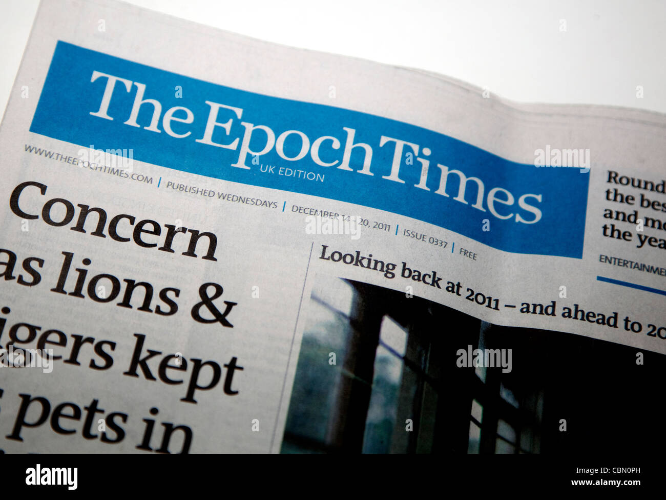Die Epoch Times frei internationale Wochenzeitung, UK Edition London Stockfoto