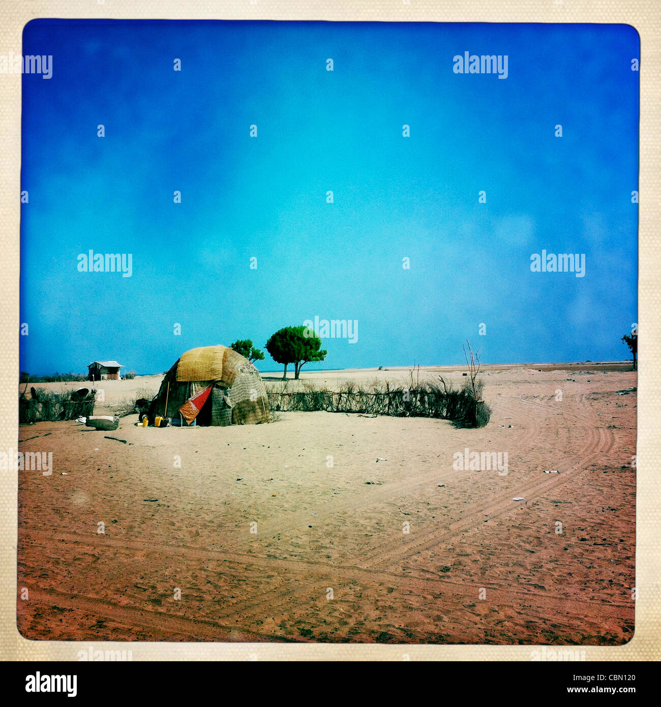 AQAL Soomaali, Somali-Hütte In der Lughaya Region Somaliland Stockfoto