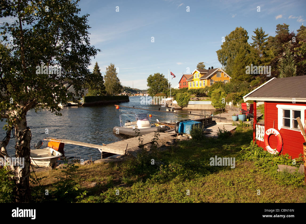 Arendal - herrlicher Sommerabend auf der nahe gelegenen Insel Hisoy Stockfoto