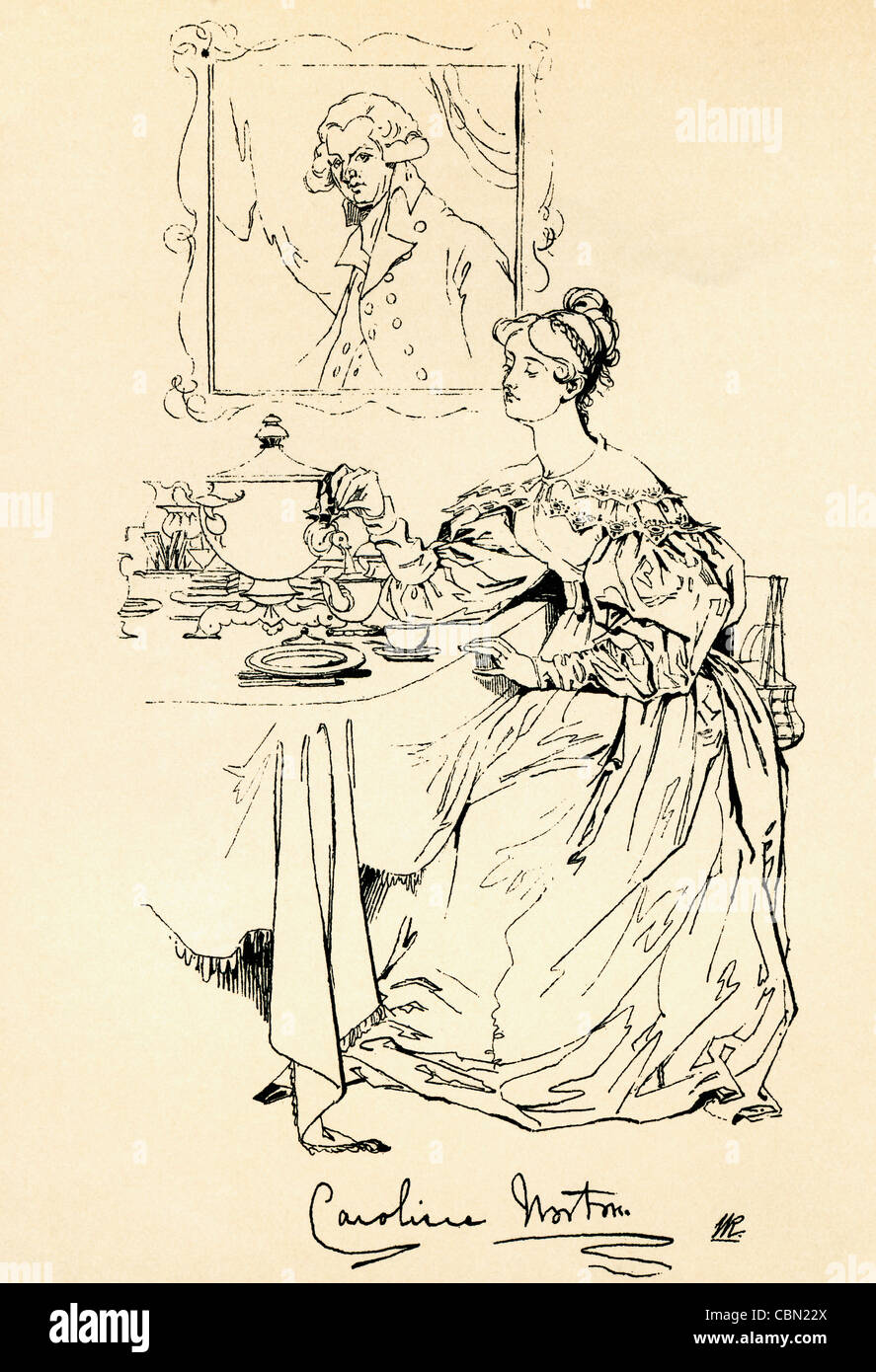 Caroline Elizabeth Sarah Norton, 1808 – 1877. Berühmte britische Gesellschaft Schönheit, Feministin, Sozialreformer und Autor. Stockfoto